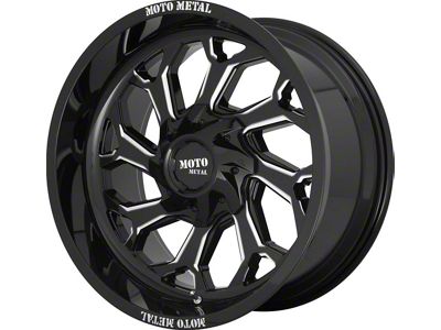 Moto Metal MO999 Gloss Black Milled 6-Lug Wheel; 22x12; -44mm Offset (17-24 Titan)