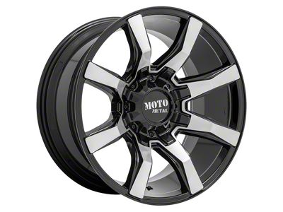 Moto Metal Spider Gloss Black Machined 6-Lug Wheel; 20x10; -18mm Offset (17-24 Titan)