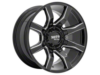 Moto Metal Spider Gloss Black Milled 6-Lug Wheel; 20x10; 12mm Offset (17-24 Titan)