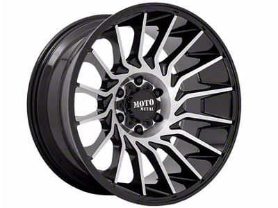 Moto Metal MO807 Gloss Black Machined 6-Lug Wheel; 22x12; -44mm Offset (16-24 Titan XD)