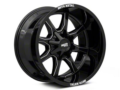 Moto Metal MO970 Gloss Black with Milled Spoke 6-Lug Wheel; 20x9; 18mm Offset (16-24 Titan XD)