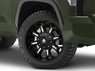 Moto Metal Combat Gloss Black Milled 6-Lug Wheel; 22x10; -18mm Offset (22-25 Tundra)