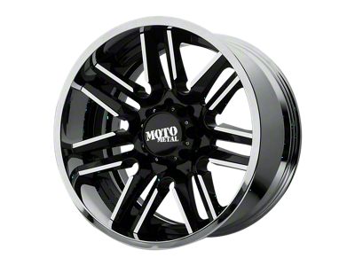 Moto Metal MO202 Gloss Black Machined Center with Chrome Lip 6-Lug Wheel; 22x10; -18mm Offset (22-25 Tundra)