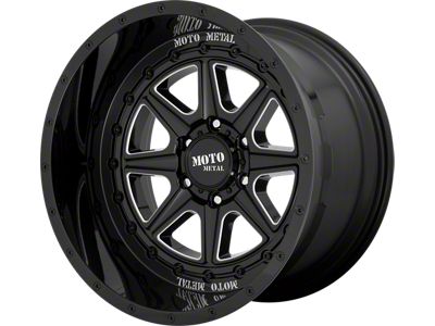 Moto Metal MO801 Phantom Gloss Black Milled 6-Lug Wheel; 20x10; -18mm Offset (22-25 Tundra)