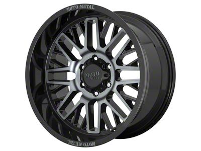 Moto Metal MO802 Gloss Black Machined with Gray Tint 5-Lug Wheel; 20x10; -18mm Offset (14-21 Tundra)