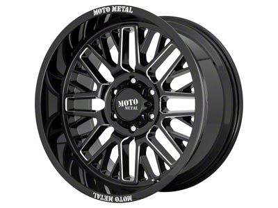 Moto Metal MO802 Gloss Black Milled 5-Lug Wheel; 20x9; 0mm Offset (14-21 Tundra)