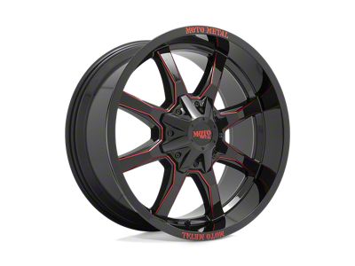 Moto Metal MO970 Gloss Black Milled with Red Tint and Moto Metal On Lip 5-Lug Wheel; 20x9; 0mm Offset (14-21 Tundra)