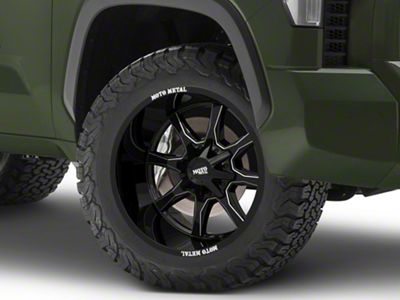Moto Metal MO970 Gloss Black with Milled Spoke 6-Lug Wheel; 20x9; 0mm Offset (22-25 Tundra)