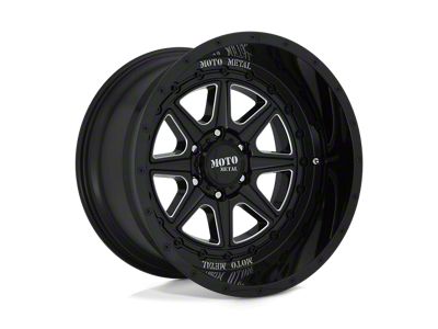 Moto Metal Phantom Gloss Black Milled 6-Lug Wheel; 24x12; -44mm Offset (22-25 Tundra)