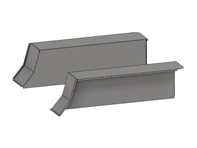 Motobilt 15-Inch Stretch Highline Rear Inner Fender Replacement Kit; Bare Steel (87-95 Jeep Wrangler YJ)