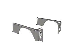 Motobilt 15-Inch Stretch Over the Rail Corner Armor; Aluminum; Raw (87-95 Jeep Wrangler YJ)