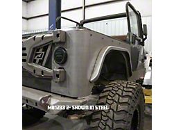 Motobilt 2-Inch Double Arch Rear Fender Flares; Bare Steel (76-06 Jeep CJ7, Wrangler YJ & TJ)
