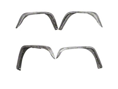 Motobilt 2-Inch Crusher Series Front and Rear Fenders; Bare Steel (07-18 Jeep Wrangler JK)
