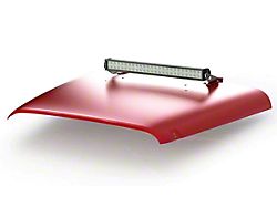 Motobilt 30-Inch LED Light Bar Hood Mount; Bare Steel (07-18 Jeep Wrangler JK)