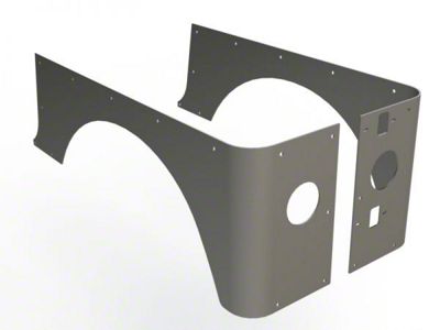 Motobilt 4-Inch Stretch Cut Corner Guards; Bare Steel (97-06 Jeep Wrangler TJ)