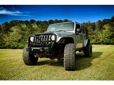 Motobilt 4-Inch Crusher Series Front and Rear Fenders; Bare Steel (07-18 Jeep Wrangler JK)