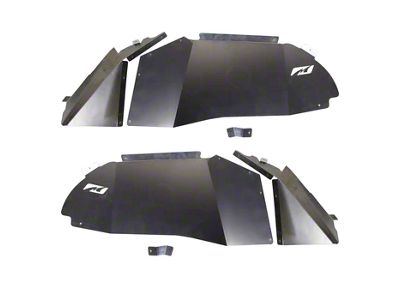 Motobilt Blank Front Inner Fender Liners; Bare Aluminum (18-25 Jeep Wrangler JL)