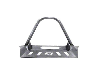 Motobilt Crusher Series Front Bumper with Stinger; Bare Steel (87-06 Jeep Wrangler YJ & TJ)