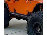 Motobilt Crusher Series Rocker Guards with Step; Bare Steel (07-18 Jeep Wrangler JK 4-Door)