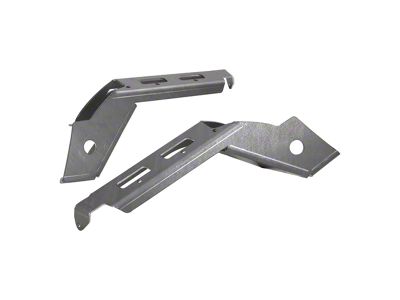 Motobilt Front Fender Chop Support Brackets with One Pair of Side Marker Lights; Bare Steel (18-25 Jeep Wrangler JL Rubicon)