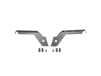 Motobilt Front Fender Chop Support Brackets with Two Pair of Side Marker Lights; Bare Steel (18-25 Jeep Wrangler JL Rubicon)