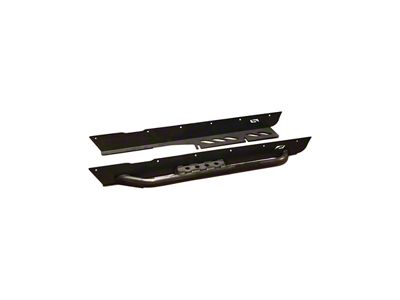 Motobilt Full Length Rocker Guards with Step; Bare Steel (04-06 Jeep Wrangler TJ Unlimited)