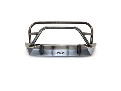 Motobilt Hammer Series Front Bumper with Grille Hoop and Stinger; Bare Steel (07-18 Jeep Wrangler JK)