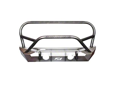 Motobilt Hammer Series Front Bumper with Grille Hoop and Stinger; Bare Steel (07-18 Jeep Wrangler JK)