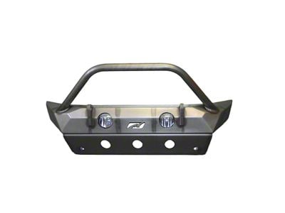 Motobilt Hammer Stubby Front Bumper with Bull Bar, Fog Light Mounts and Skid Plate; Bare Steel (18-25 Jeep Wrangler JL)