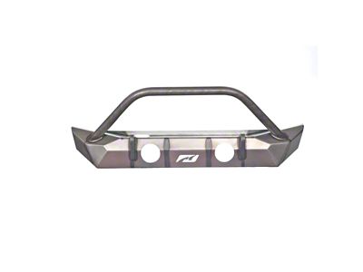 Motobilt Hammer Stubby Front Bumper with Bull Bar and Fog Light Mounts; Bare Steel (18-25 Jeep Wrangler JL)