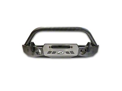 Motobilt Gladius Frame Chop Front Bumper with Bull Bar; Bare Steel (07-18 Jeep Wrangler JK)