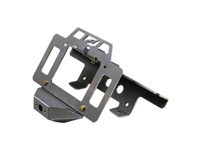 Motobilt License Plate Relocator/Light Mount with Backup Camera Mount; Bare Steel (07-25 Jeep Wrangler JK & JL)