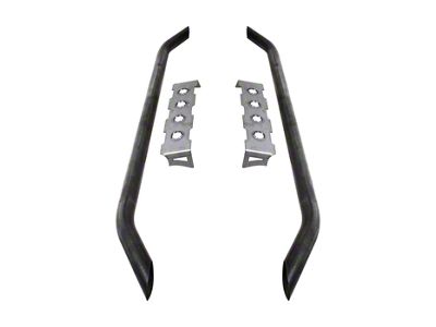 Motobilt Rocker Guard Tube Kit with Grimple Steps for Flat Rockers; Bare Steel (76-06 Jeep C7, Wrangler YJ & TJ)