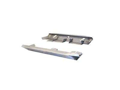 Motobilt Rocker Guards with Boat Side Steps; Bare Steel (97-06 Jeep Wrangler TJ, Excluding Unlimited)