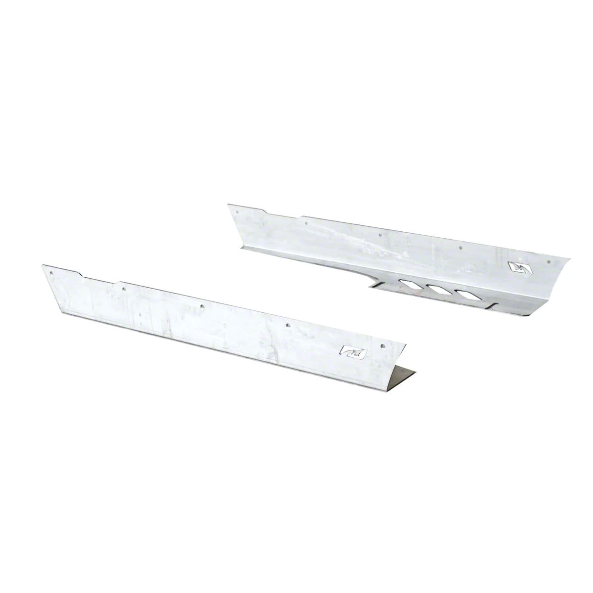 Motobilt Jeep Wrangler Rocker Guards for Factory Flares; Bare Steel ...