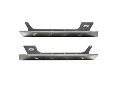 Motobilt Rocker Guards with Step; Bare Steel (18-25 Jeep Wrangler JL 2-Door)