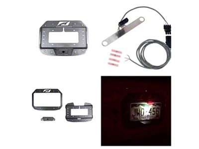 Motobilt Spare Tire Delete Tag Mount and Light Combo; Bare Steel (18-25 Jeep Wrangler JL)