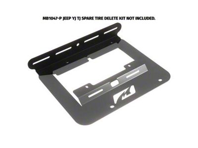 Motobilt Tailgate Light Mount; Aluminum; Black (87-06 Jeep Wrangler YJ & TJ w/ Motobilt Tag Mount)