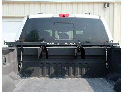 MotoPro HQ NiceRack Toyota Rail System 2-Motorcycle Truck Rack; Black (05-25 Tacoma)