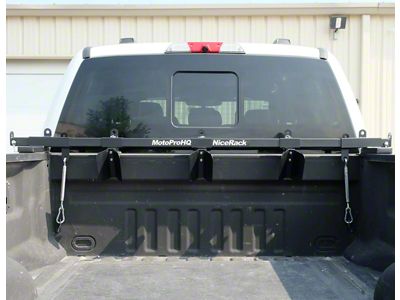 MotoPro HQ NiceRack Toyota Rail System 3-Motorcycle Truck Rack; Black (05-25 Tacoma)