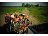 MotoProHQ NiceRack Utility Trailer Motorcycle Carrier System with Moto Chocks; 65-Inch; 3-Bike; Black (Universal; Some Adaptation May Be Required)