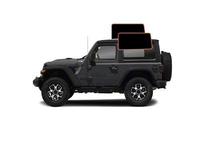 MotoShield Pro Cargo Driver/Passenger Window Tint; 5% (18-25 Jeep Wrangler JL 2-Door w/ Hard Top)