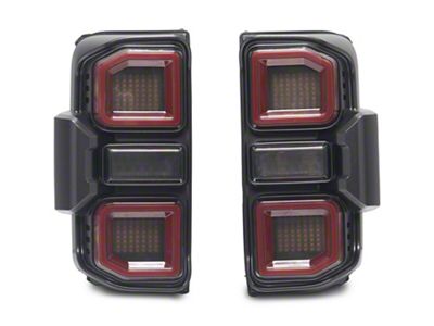 MP Concepts Interstellar LED Tail Lights; Black Housing; Clear Lens (21-25 Bronco)
