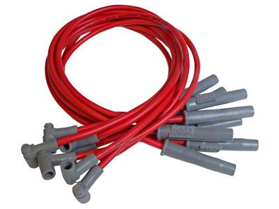 MSD Super Conductor 8.5mm Spark Plug Wires; Red (76-81 5.0L Jeep CJ7)