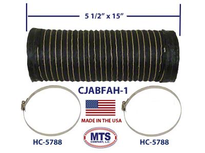 MTS Company 5-1/2-Inch Fresh Air Box Hose; Pre-Cut; 15-Inches Long (76-77 Jeep CJ7)