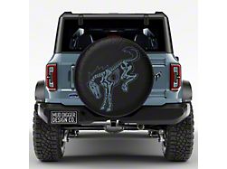 Mud Digger Designs Spare Tire Cover with Area 51 Skeleton Bronco Logo for 315/70R17 Tires; Black (21-25 Bronco)