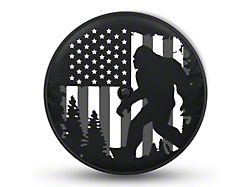 Mud Digger Designs Spare Tire Cover with Black and White Sasquatch Flag Logo for 315/70R17 Tires; Black (21-25 Bronco)