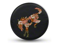 Mud Digger Designs Spare Tire Cover with Blooming Bronco Logo for 315/70R17 Tires; Black (21-25 Bronco)