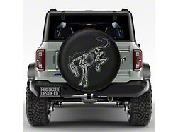 Mud Digger Designs Spare Tire Cover with Cactus Grey Skeleton Bronco Logo for 315/70R17 Tires; Black (21-25 Bronco)