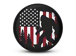 Mud Digger Designs Spare Tire Cover with Sasquatch Flag Logo for 315/70R17 Tires; Black (21-25 Bronco)